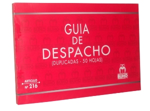  FORMULARIO GUIA DESPACHO DUPLICADO. BUHO 216 