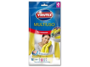  GUANTE LATEX MEDIANO AMARILLO VIRUTEX MULTIUSO 