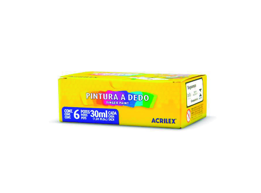  PINTURA AL DEDO 6 COLORES ACRILEX 30ML. 