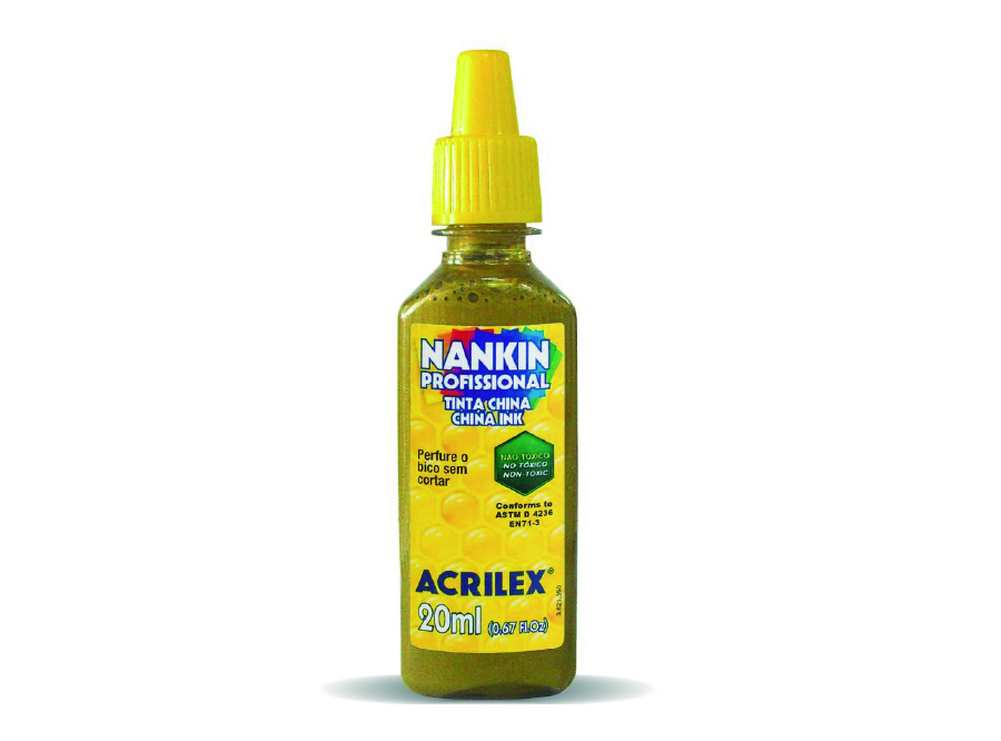  TINTA CHINA 20 ML. ACRILEX DORADO 