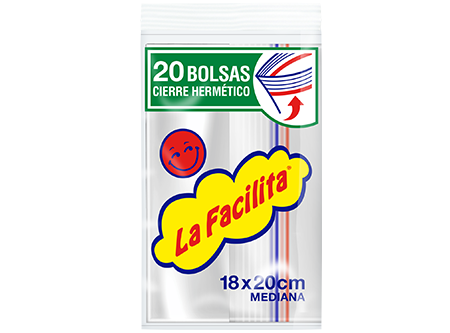  BOLSA HERMETICA MEDIANA FACILITA X 20UN 18X20CM 