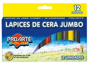  LAPIZ CERA  12 COLORES JUMBO PROARTE 