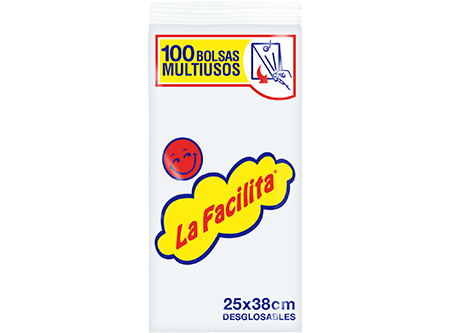  BOLSA MULTIUSO 25 X  38 PQ X 100 UNI FACILITA ALU 