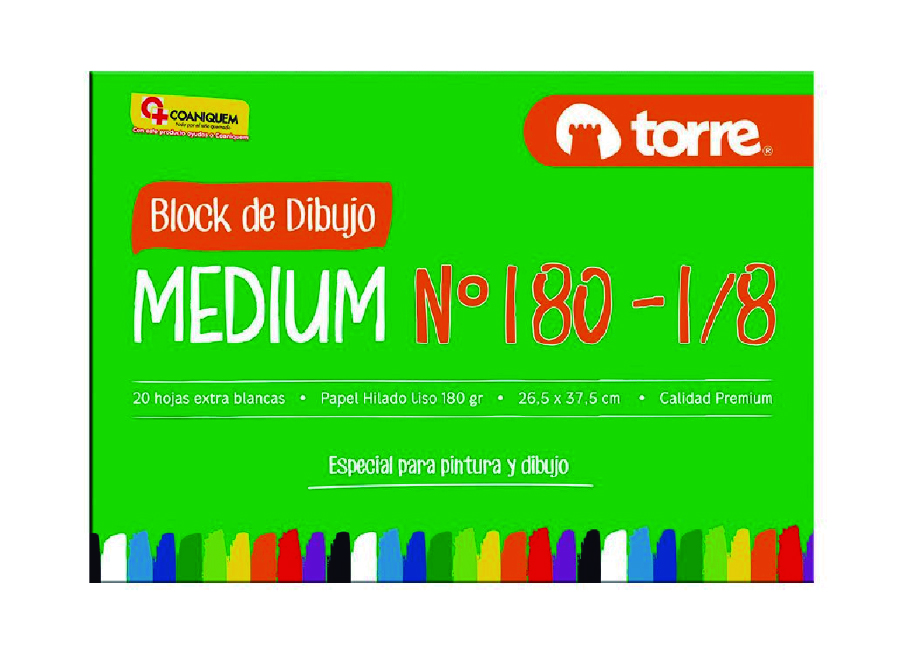  BLOCK DIBUJO 180 1/8 20 HJ TORRE IMAGIA 