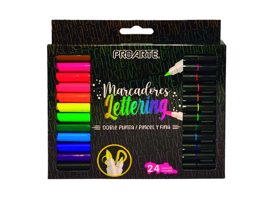  MARCADOR LETTERING DP X 24 UN D/PTA PROARTE 