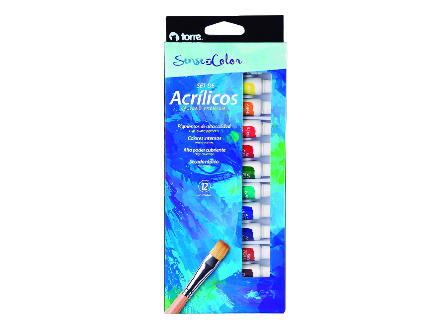  PINTURA ACRILICA  12 CC ESTUCHE X 12 COL. TORRE 