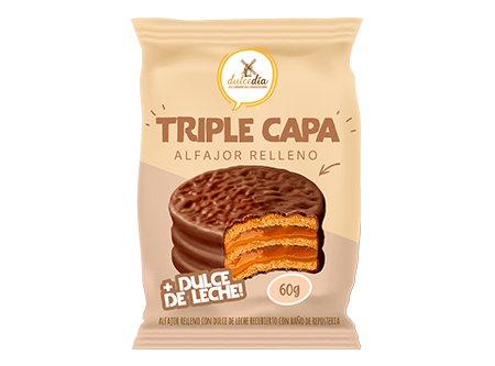  ALFAJOR 3 CAPAS CH/NEGRO X 24 UN X 60 GR DULCEDIA 