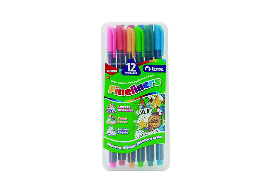  MARCADOR FINELINER DP X 12 COL. TORRE 0.7 