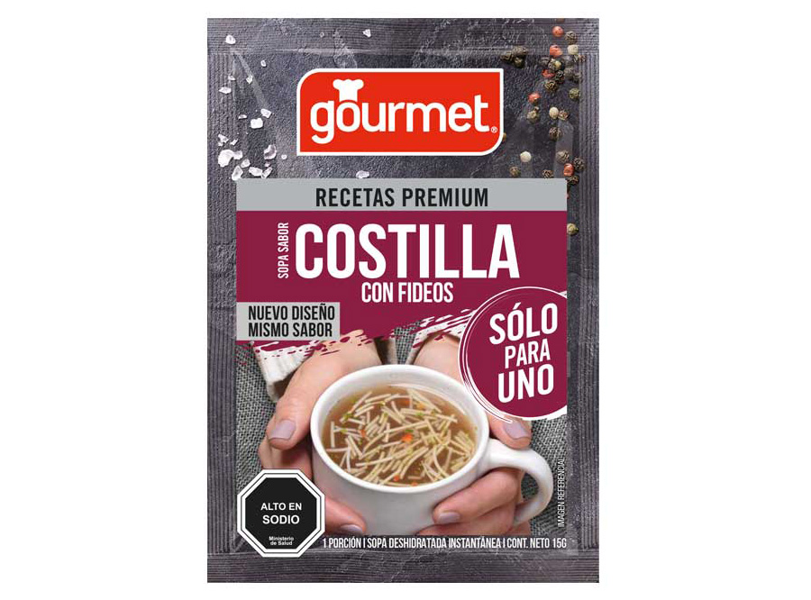  SOPA COSTILLA C/FIDEOS 15 GR X 40 UN GOURMET 