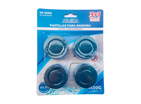  LIMPIADOR BA�O PASTILLA WC 50 GR AILEDA X 4UN AZUL 