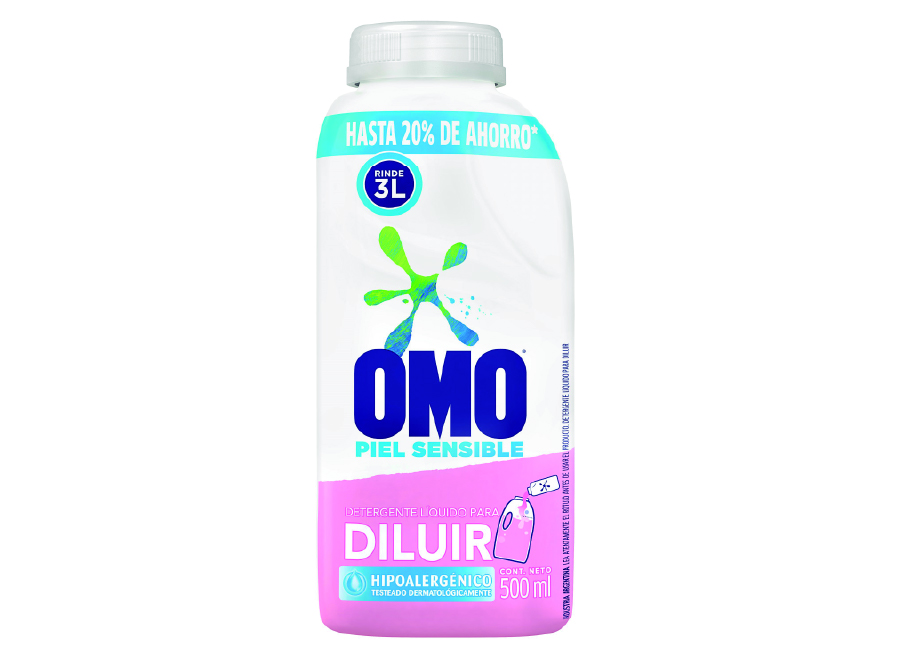  DETERGENTE LIQUIDO  500 ML OMO P/SENCIBLE  P/3 LT 