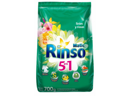  DETERGENTE POLVO  700 GR. RINSO LIRIOS/ROSAS** 