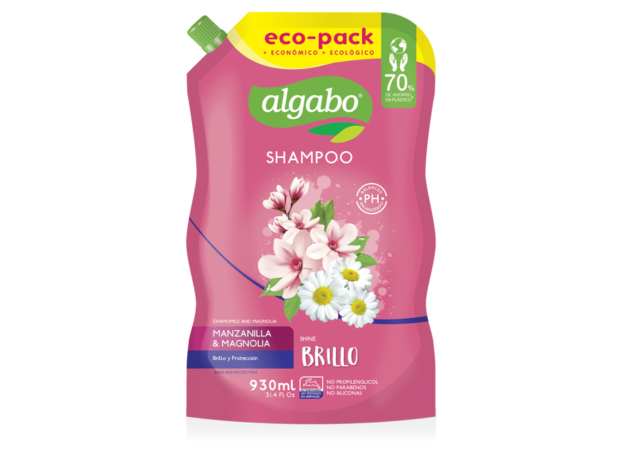  SHAMPOO 930 ML ALGABO DOYPACK MANZANILLA/MAGNOLIA 