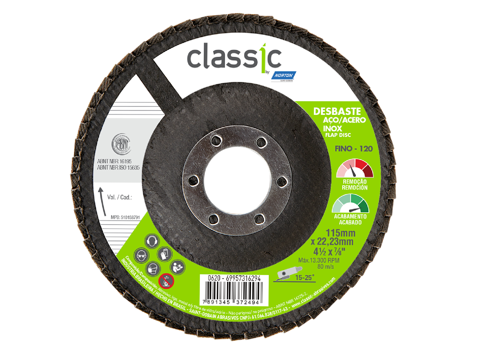  DISCO TRASLAPADO CLASSIC 115X22.23MM G120 