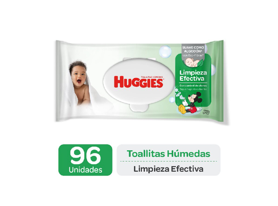  TOALLA HUMEDA X 96 HJ HUGGIES LIMPIEZA EFECTIV** 