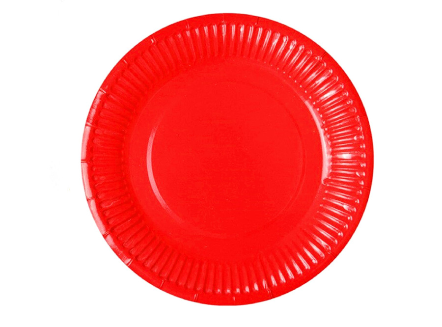  PLATO CARTON 18CM RED. ROJO X 10 UN FECO 