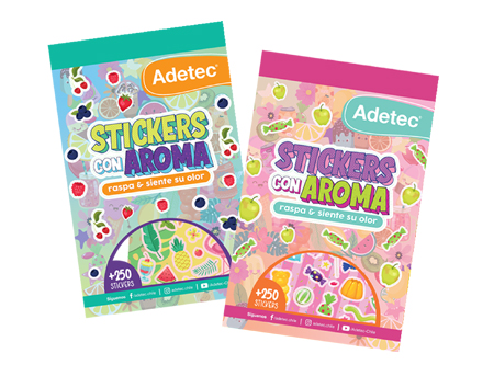  BLOCK DE STICKERS CON AROMA ADETEC 