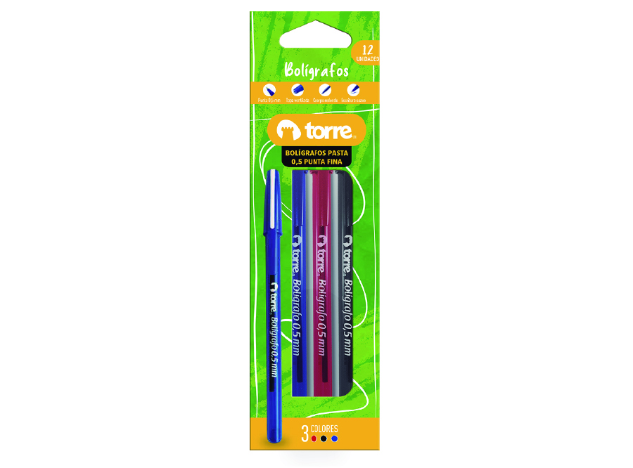  BOLIGRAFO 0.5 P.FINA DPX3COL. 1A/1R/1N TORRE 