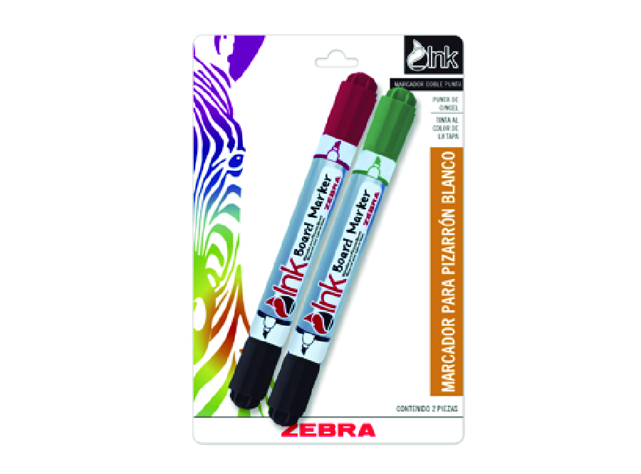  PLUMON PIZARRA DOBLE PUNTA 2INK COL.SURTIDO ZEBRA 
