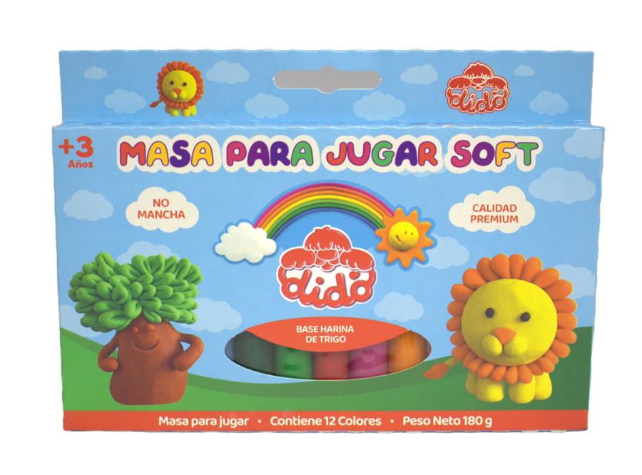  MASA P/MODELAR DIDO 180 GR SET 12 COL. SURTIDOS 
