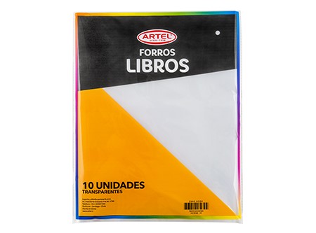  FORRO LIBRO 30X46CM. X 10UN TRANSP. ARTEL** 