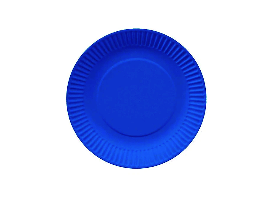  PLATO CARTON 18CM RED. AZUL X 10 UN GLAM 