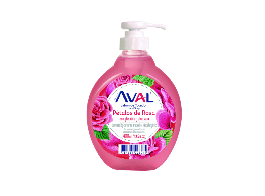  JABON LIQ.  400 ML. GATILLO PETALOS ROSAS AVAL 