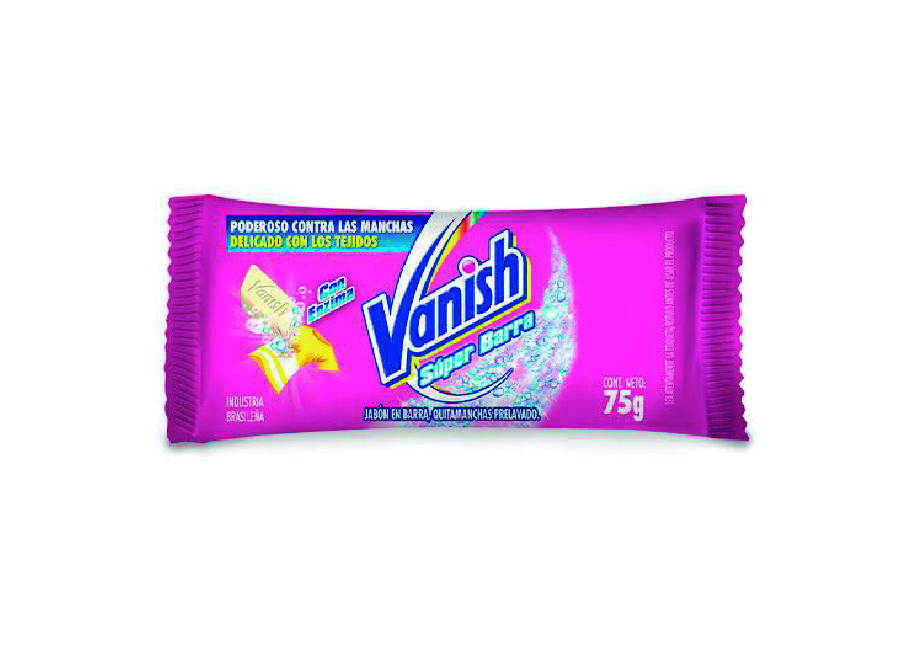  JABON BARRA ROPA VANISH 75 GR DP X 12 UN ROSA** 