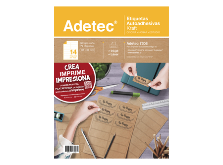  ETIQUETA INKJET 101X34  5HJ CARTA KRAFF ADETEC 