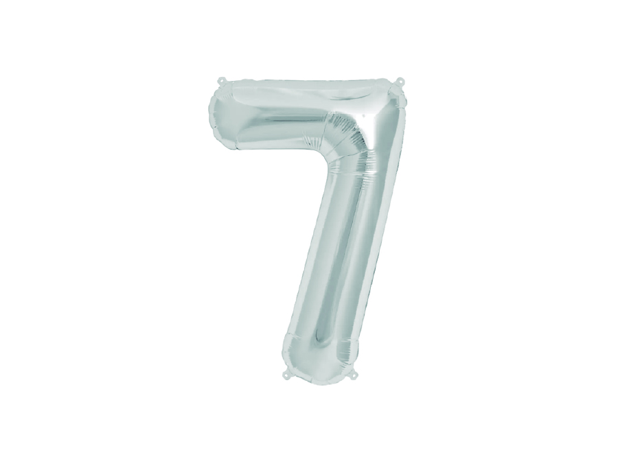  GLOBO METAL.PLATEADO N.7 81CM. GLAM 