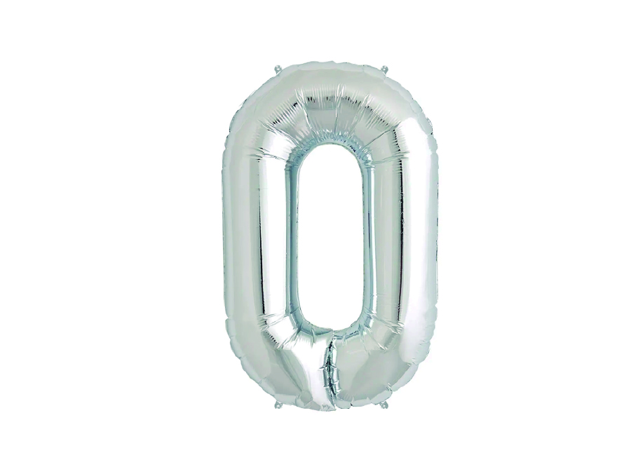  GLOBO METAL.PLATEADO N.0 81CM. GLAM 