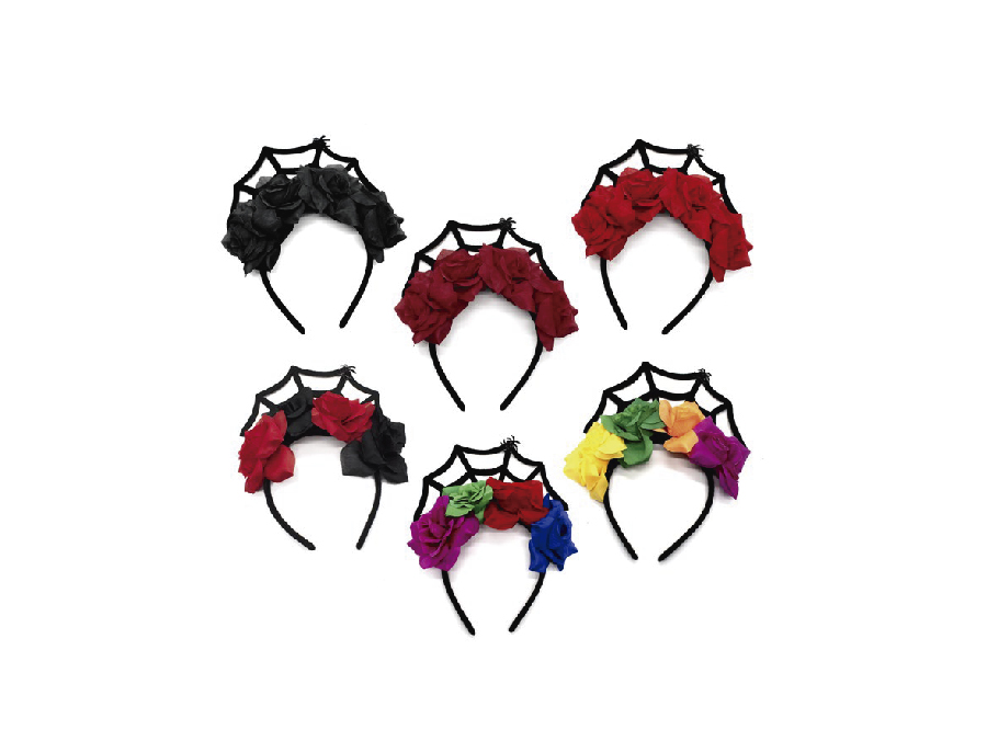  HALLOWEEN CINTILLO TELARAA/FLORES MUJER X 6 UN FE 