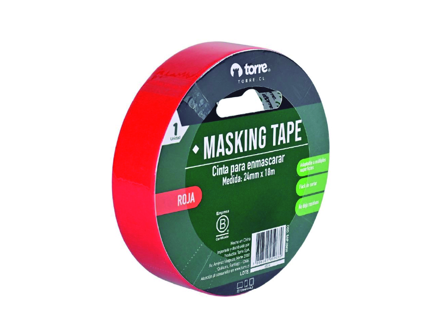  CINTA MASKING 24 X 18 MT ROJA TORRE 