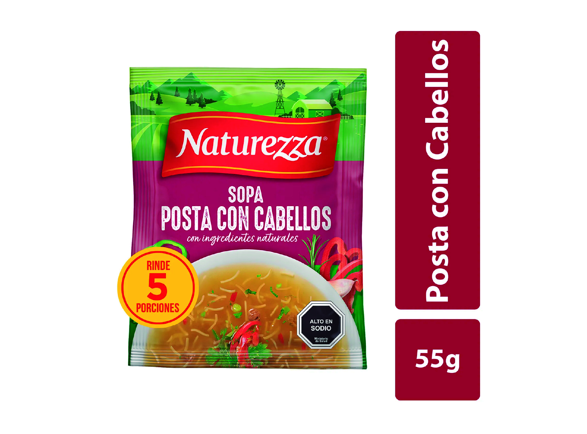  SOPA NATUREZZA 55 GR X 18 UN POSTA CABELLOS 