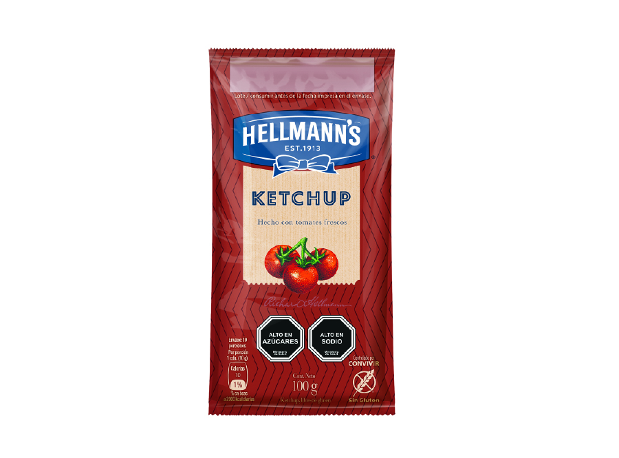  KETCHUP 100 GR SACHET DP X 18 UN HELLMANNS 