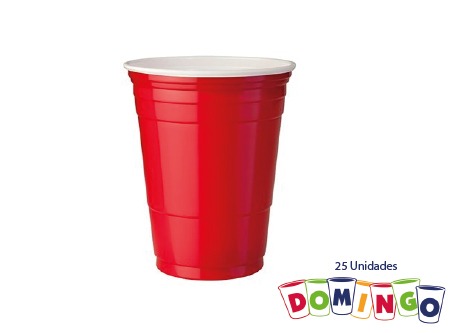  VASO BICOLOR 480ML 16 ONZ RUMBA ROJO PQ X 25 U 