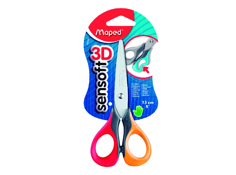  TIJERA ESCOLAR P/ROMA 13 CM SENSOFT 3D MAPED 