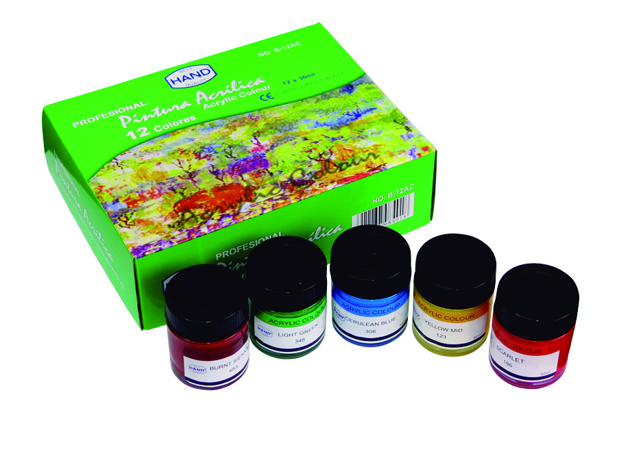  PINTURA ACRILICA  30 CC ESTUCHE X 12 COL.HAND 