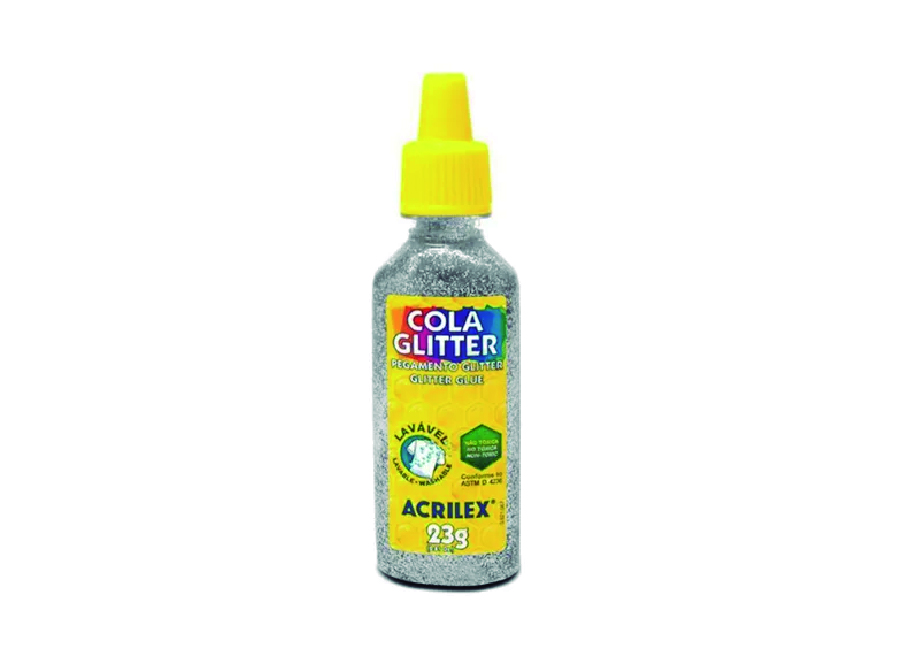  ADHESIVO GLITTER 23 GR ACRILEX PLATA DP X 12 UN 