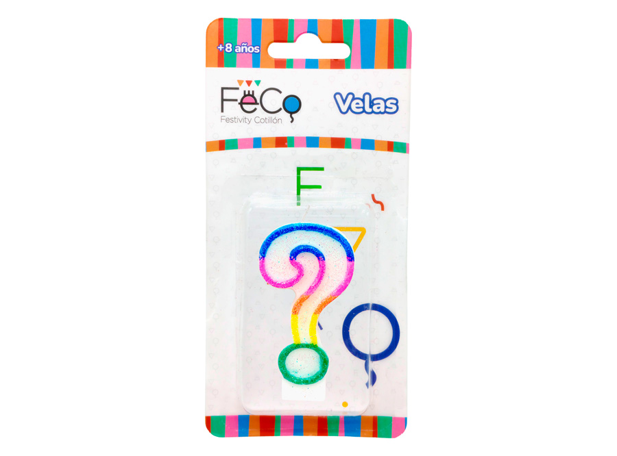  VELA CUMPLEAOS N.  ? X 1 UN C/GLITER FECO 
