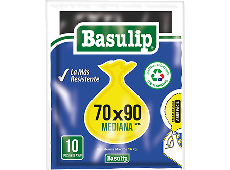  BOLSA BASURA   70 X  90 PQ X 10 UN. BASULI** 