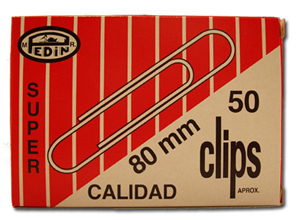  CLIPS No.80 MM PEDIN PUNTA REDONDA LISO X 50 UD 