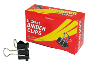  DOBLE CLIPS NEGROS  19MM DP X 12 UN SELLOFFICE 