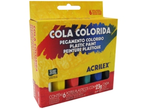  ADHESIVO COLA COLORIDA 6 COLORES ACRILEX 