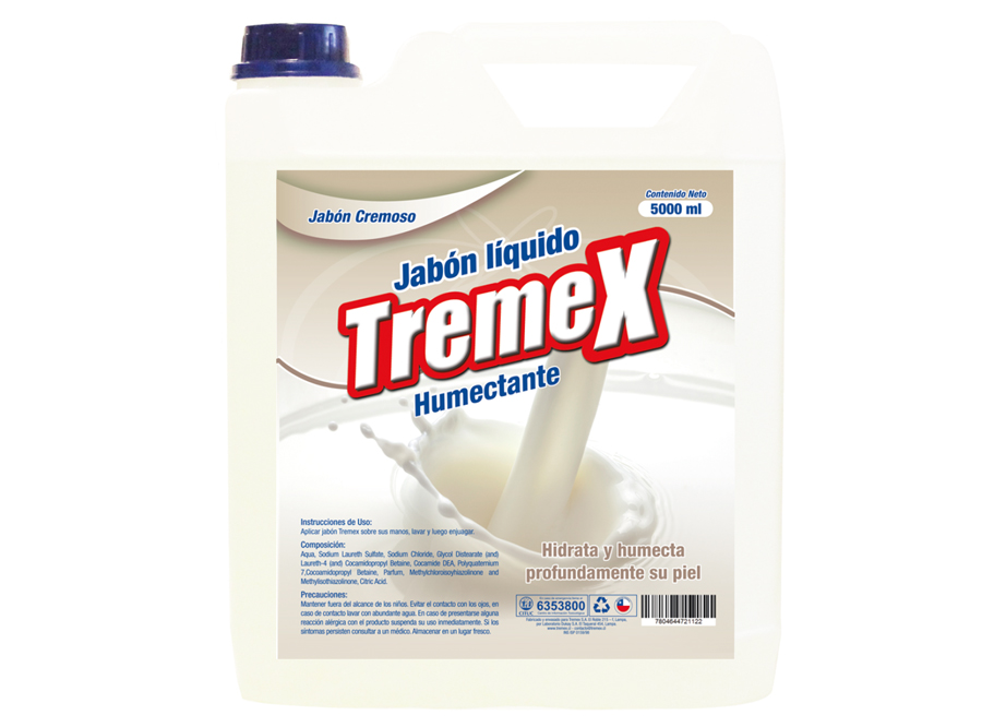  JABON LIQ. 5 LT. CREMOSO HUMECTANTE TREMEX 