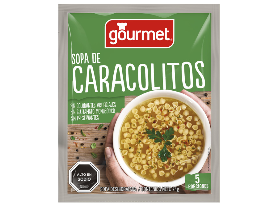  SOPA CARACOLITOS 74 GR X 18 UND GOURMET 