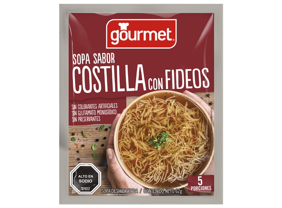  SOPA COSTILLA FIDEOS 62 GR X 21 UN GOURMET 